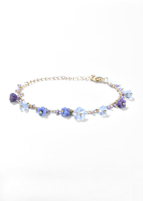Purple Flower Charm Bracelet