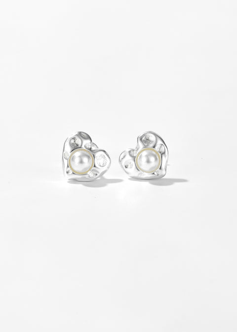 Pearl Heart Earrings