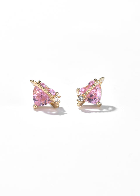 Whispering Pink Heart Earrings