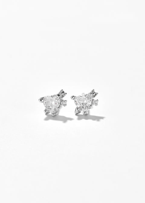 Mini Cupid Stone Stud Earrings