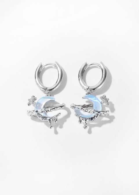 Crescent Moon Hoop Earrings