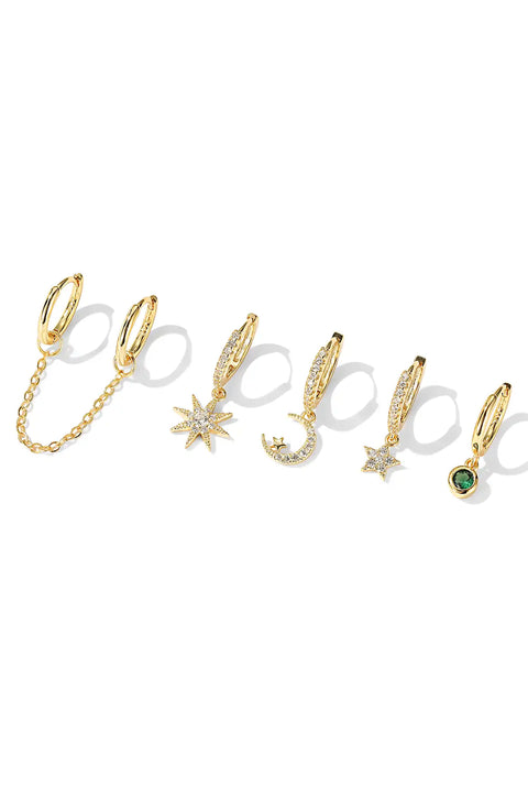 gold hoop earrings set