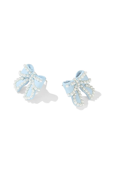 pearl bow earrings