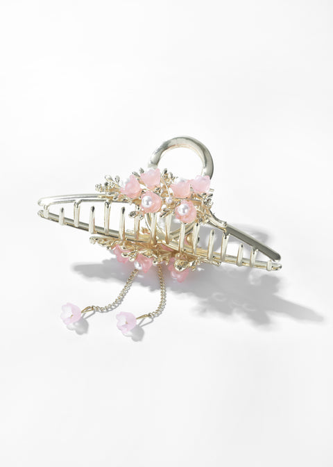 Pink Flower Hair Clip