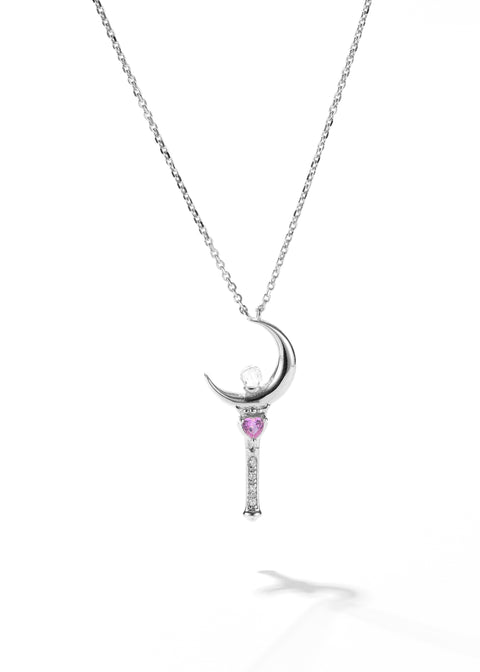 Sailor Moon NecklaceThis sailor moon necklace has a pendant with a crystal orb hanging from a gold chain.