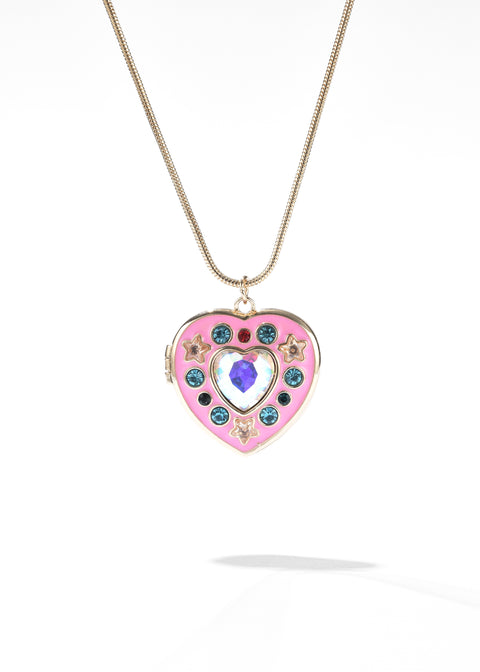 gold heart locket necklace