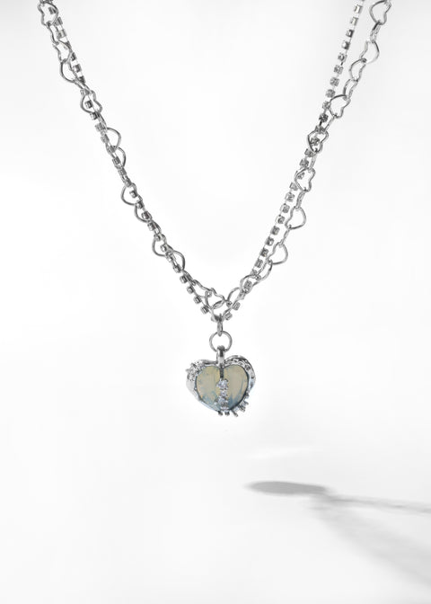 Fission Crystal Heart Necklace