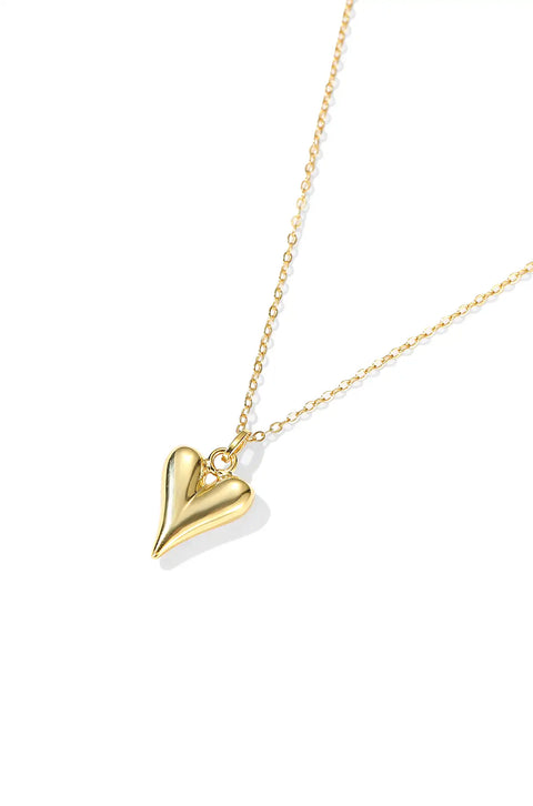 gold heart pendant necklace