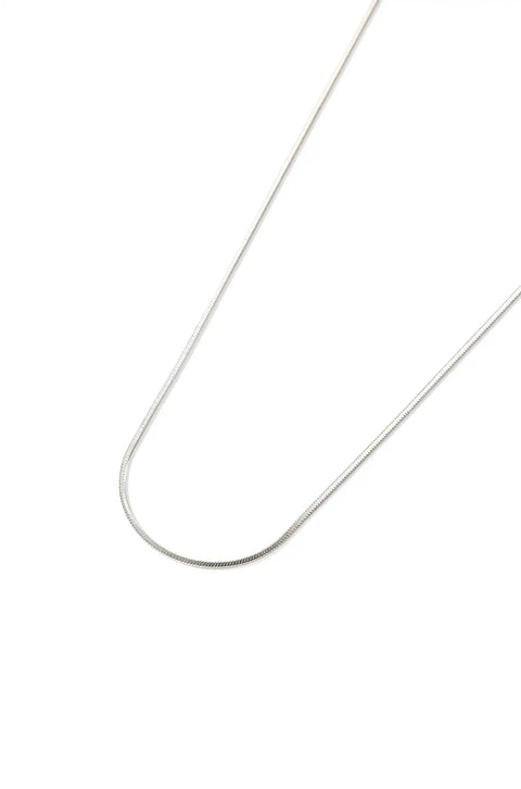 A thin gold necklace.