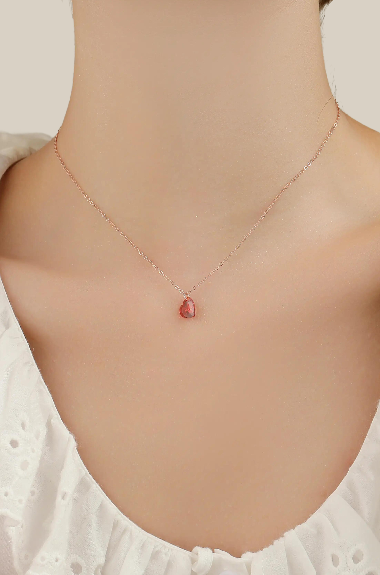 red heart necklace