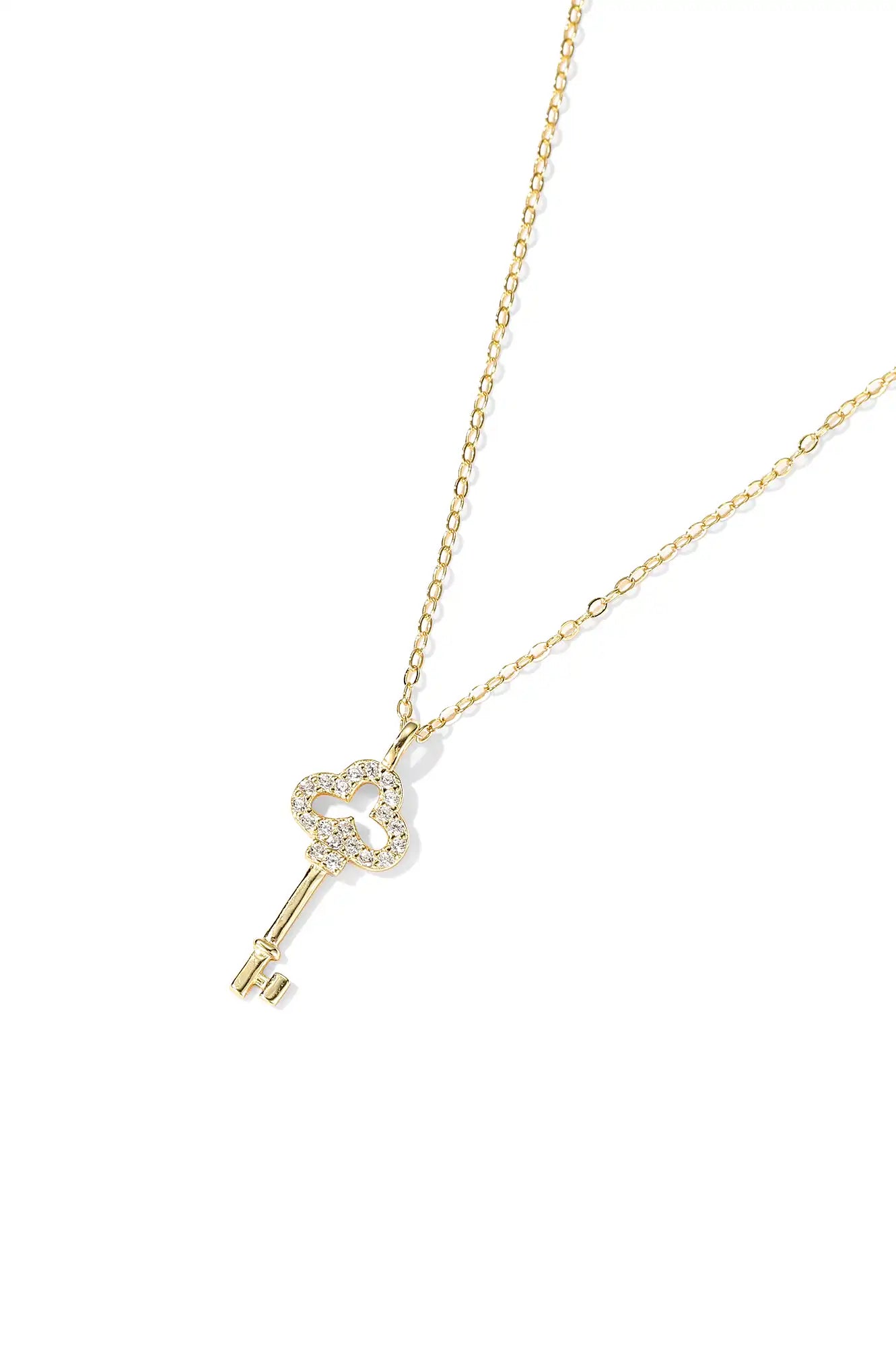 Gold Heart Key Necklace Open Heart Key Pendant 14K Gold -  Norway