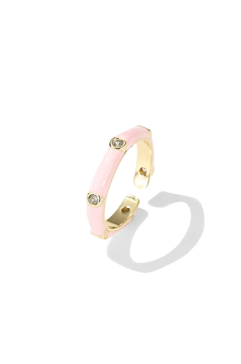 pink enamel ring