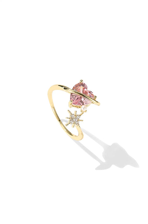 sparkling elevated heart ring