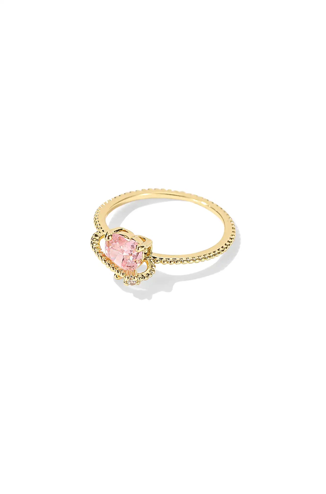 Gold Plated Big Gem Heart Ring