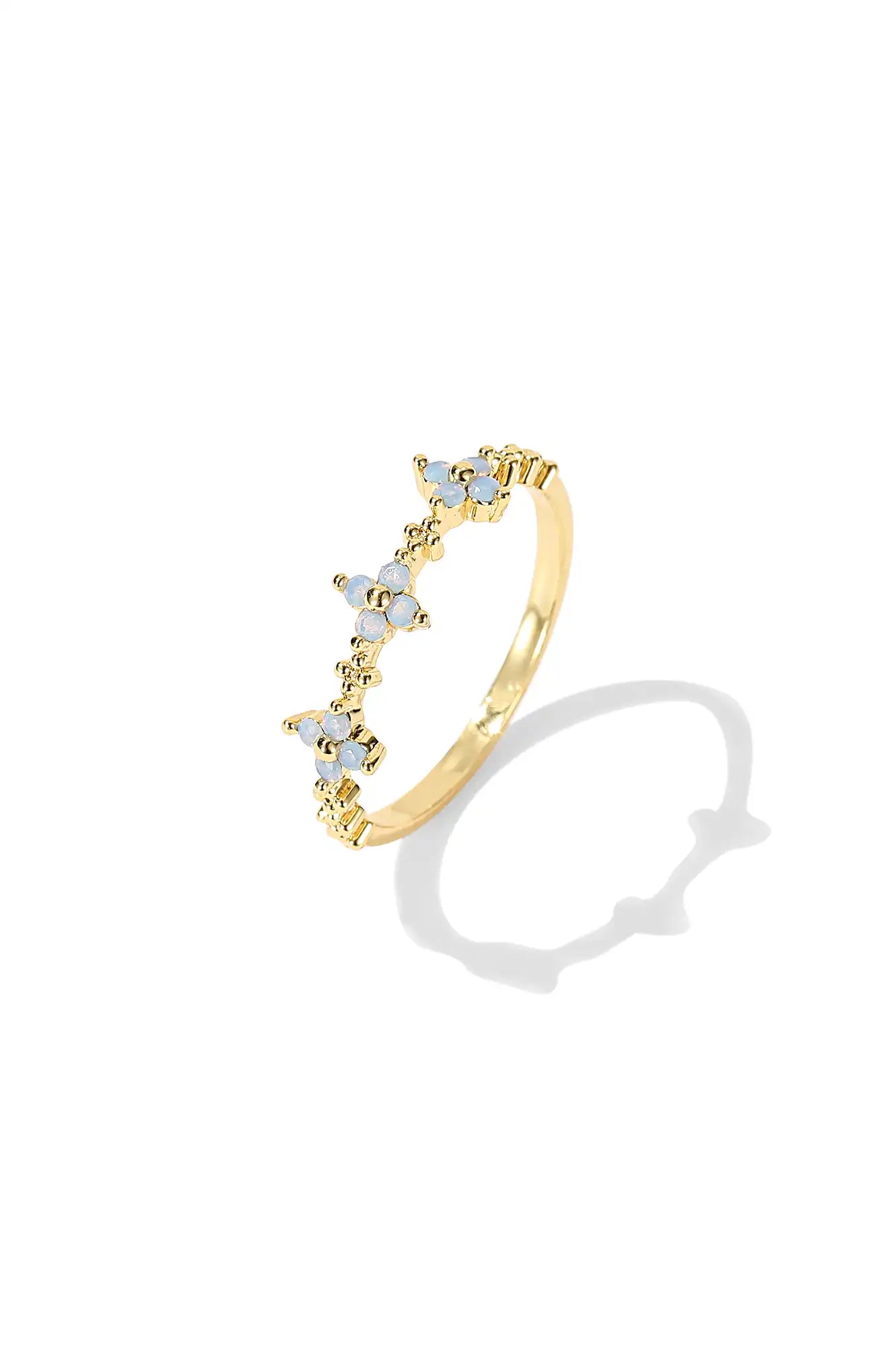 Blue hot sale flower ring