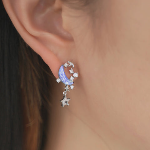 dangling moon earrings