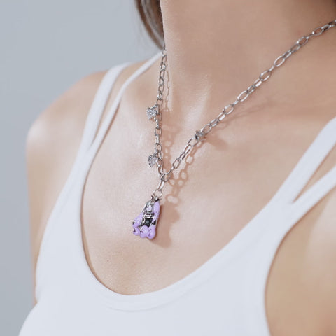 Purple Hare Gothic Necklace