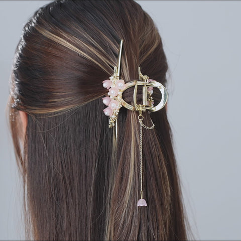 Pink Flower Hair Clip