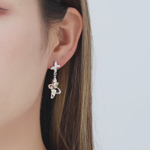 Sweet Nectar Silver Butterfly Earrings