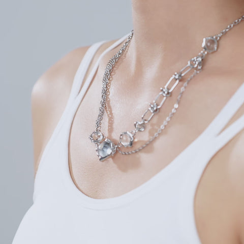 Moonstone Cross Pendant Necklace