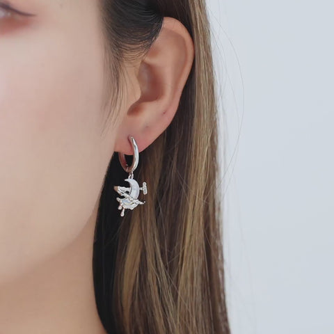 Crescent Moon Hoop Earrings