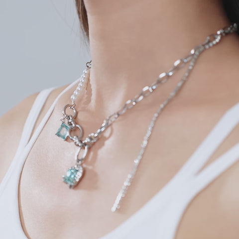 Aquamarine Heart Necklace