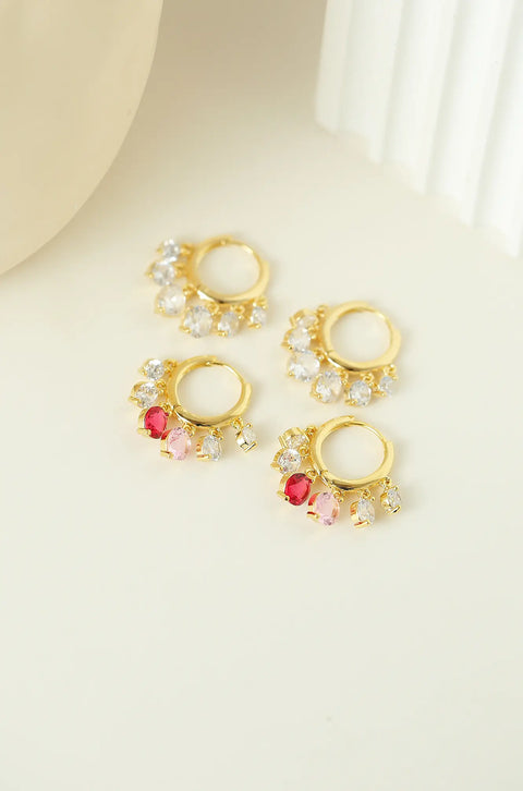 Gold Dangle Hoop Earrings