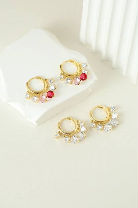 Gold Dangle Hoop Earrings