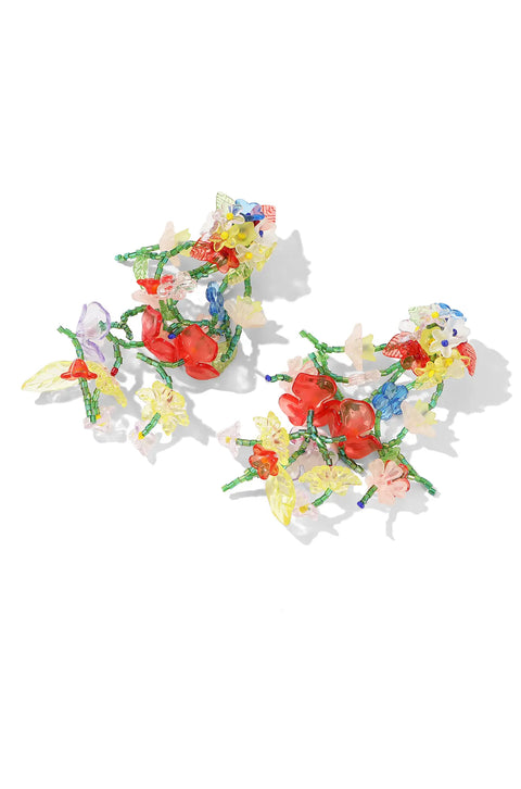 Y2K Inspired Trendy Beaded Flower Earrings