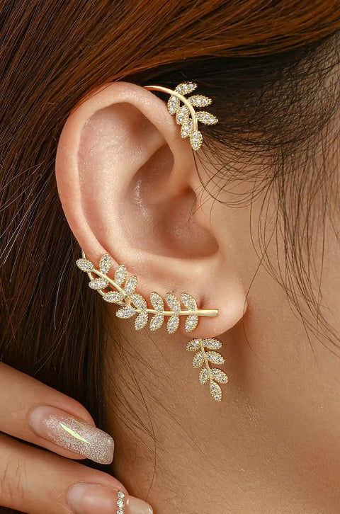 gold crawler earrings