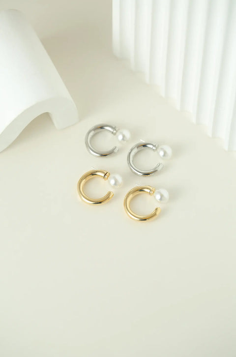 pearl hoop earrings
