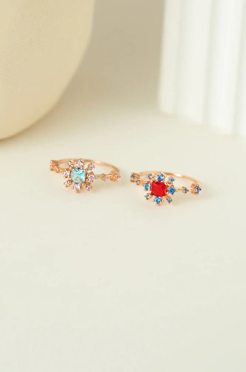 square ruby ring