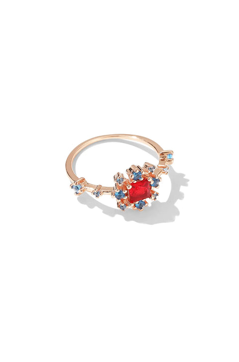 square ruby ring