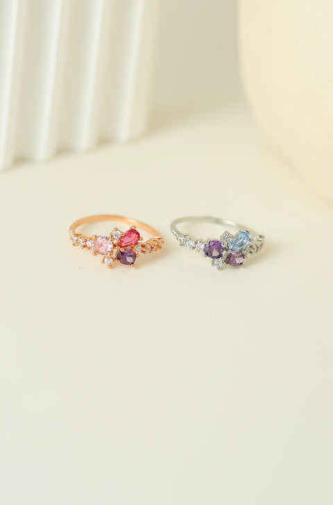 multi gemstone ring