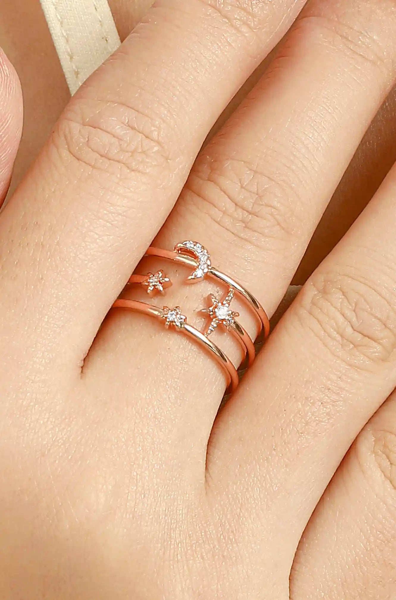 Sterling Silver Celestial Adjustable Ring
