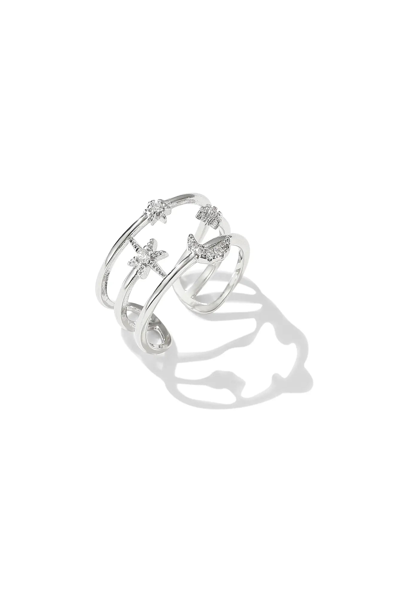 Sterling Silver Celestial Adjustable Ring