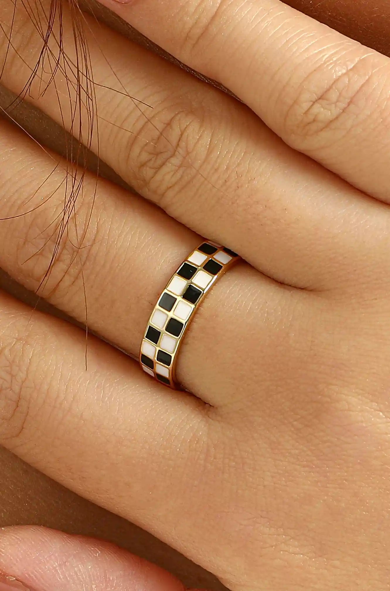 Chess Enamel Ring