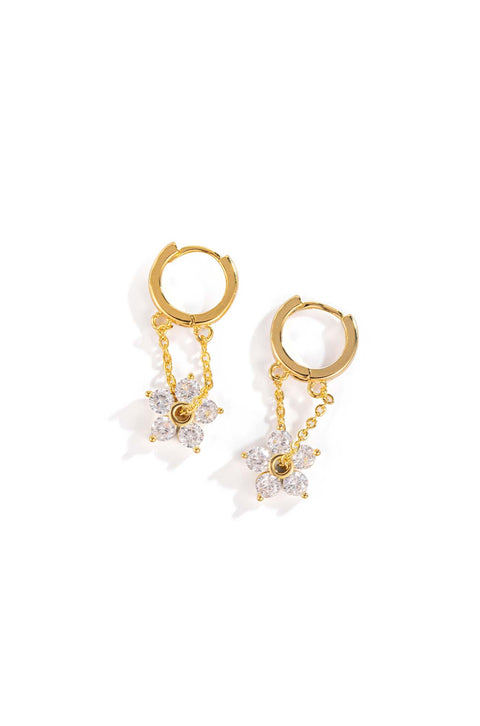 hoop flower earrings