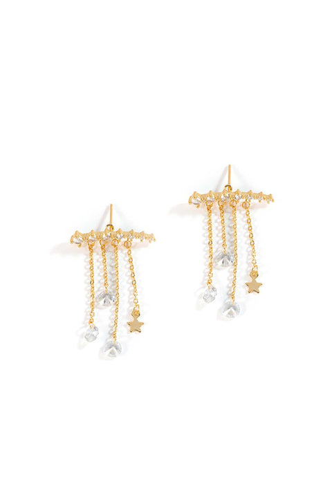 gold crystal earrings