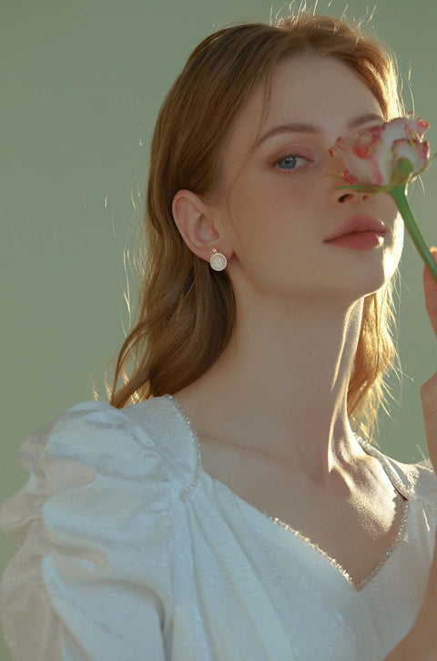 opal stud earrings