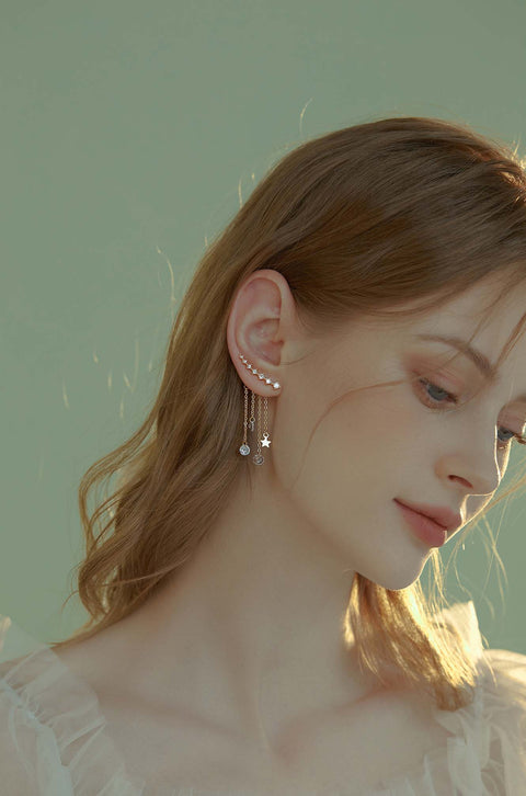 gold crystal earrings