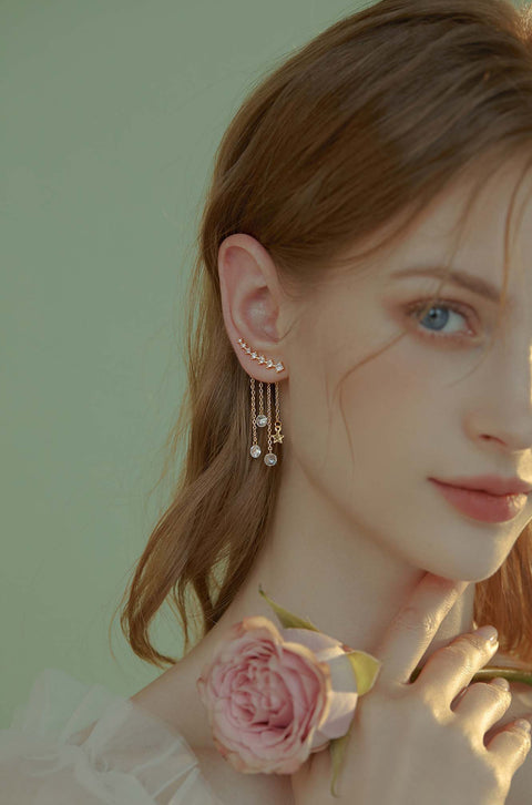 gold crystal earrings