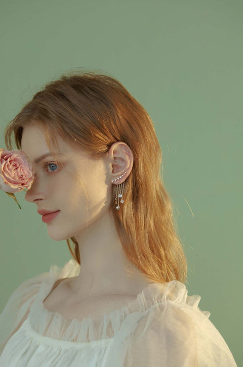 gold crystal earrings
