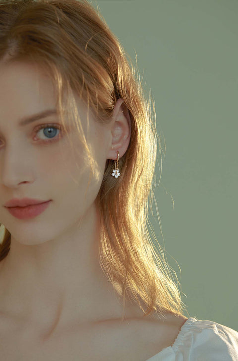 hoop flower earrings