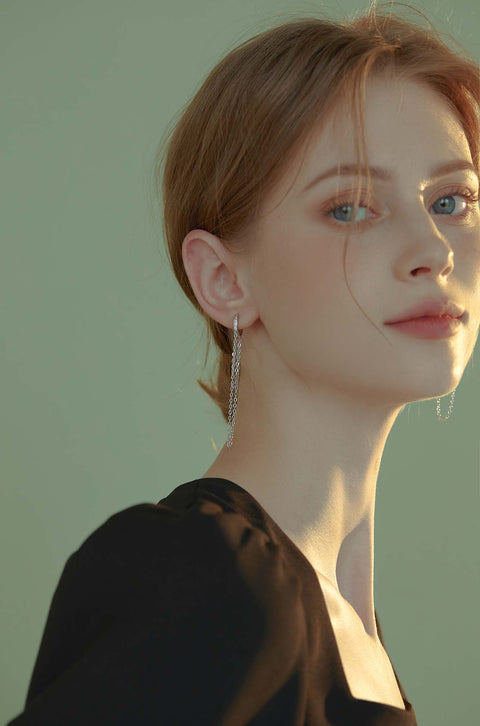 chain hoop earrings