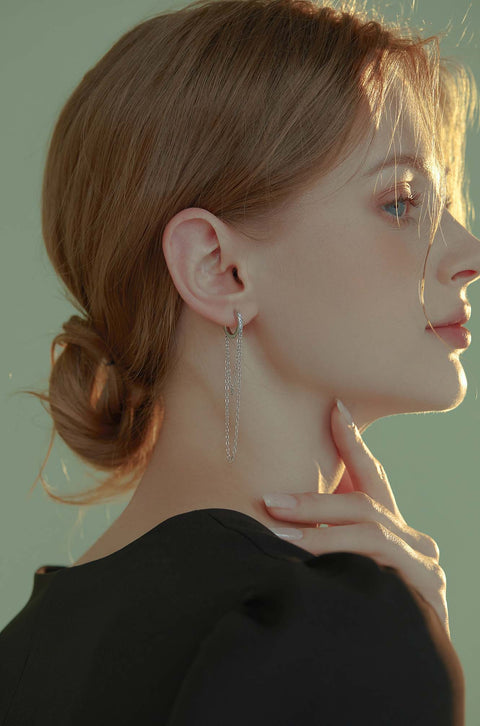 chain hoop earrings