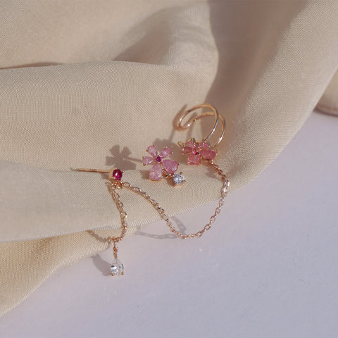 flower clip on earrings