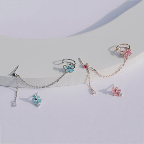 flower clip on earrings