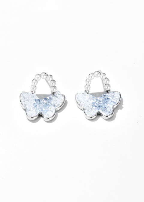Butterfly Pearl Dangle Earrings