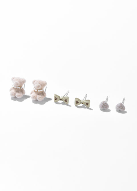 Cozy Bear Earrings Set